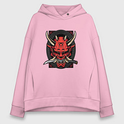Толстовка оверсайз женская МАСКА РОНИНА, цвет: светло-розовый