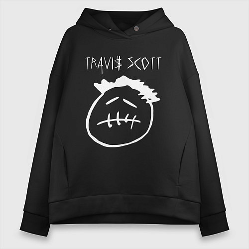 Женское худи оверсайз TRAVIS SCOTT / Черный – фото 1