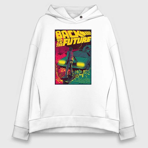 Женское худи оверсайз Back to the Future / Белый – фото 1