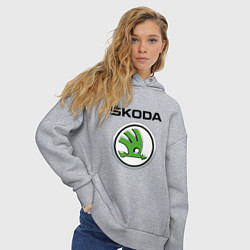 Толстовка оверсайз женская SKODA, цвет: меланж — фото 2