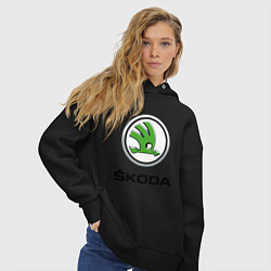 Толстовка оверсайз женская SKODA, цвет: черный — фото 2