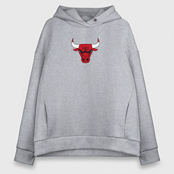 Толстовка оверсайз женская CHICAGO BULLS, цвет: меланж