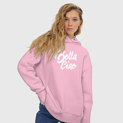 Толстовка оверсайз женская Bella Ciao цвета светло-розовый — фото 2