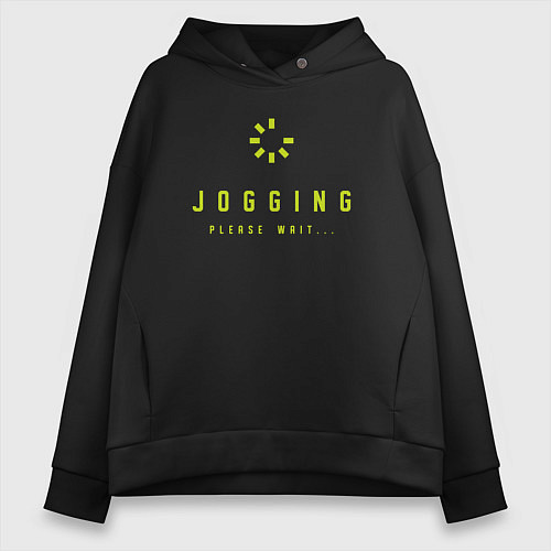 Женское худи оверсайз Jogging / Черный – фото 1