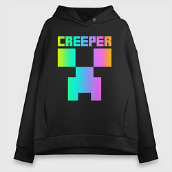 Толстовка оверсайз женская MINECRAFT CREEPER, цвет: черный
