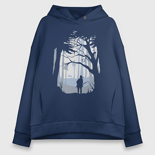 Женское худи оверсайз The Last Of Us PART 2 / Тёмно-синий – фото 1