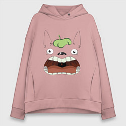 Толстовка оверсайз женская Scream Totoro, цвет: пыльно-розовый