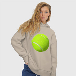 Толстовка оверсайз женская Теннис, цвет: миндальный — фото 2
