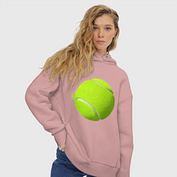 Толстовка оверсайз женская Теннис, цвет: пыльно-розовый — фото 2