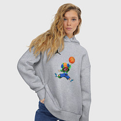 Толстовка оверсайз женская Brawl STARS баскетбол, цвет: меланж — фото 2