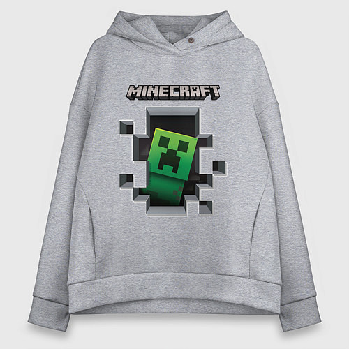 Женское худи оверсайз Майнкрафт / Меланж – фото 1