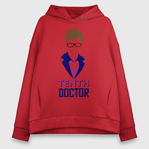 Женское худи оверсайз Tenth Doctor / Красный – фото 1