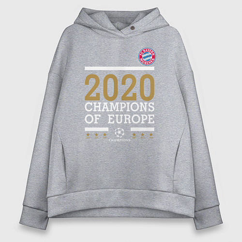 Женское худи оверсайз FC Bayern Munchen Champions of Europe 2020 / Меланж – фото 1