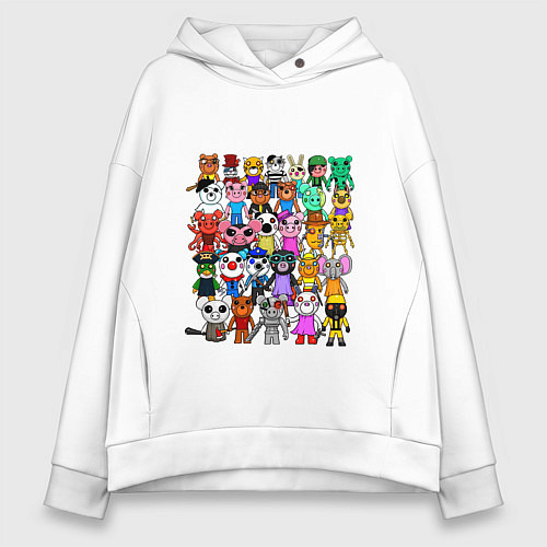 Женское худи оверсайз ROBLOX PIGGY / Белый – фото 1