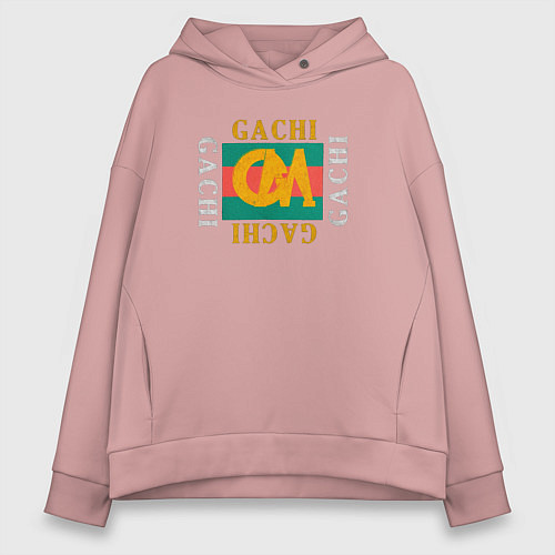 Женское худи оверсайз GachiGucci / Пыльно-розовый – фото 1