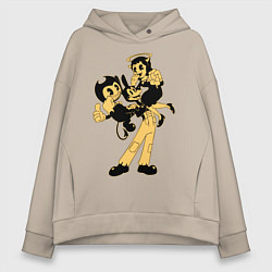 Толстовка оверсайз женская Bendy And The Ink Machine, цвет: миндальный