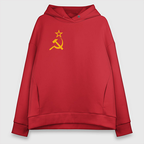 Женское худи оверсайз Флаг СССР / Красный – фото 1