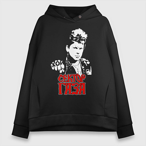 Женское худи оверсайз Сектор Газа Юрий Клинских / Черный – фото 1