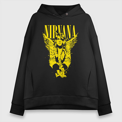 Женское худи оверсайз NIRVANA / Черный – фото 1