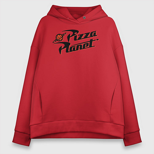 Женское худи оверсайз Pizza Planet / Красный – фото 1