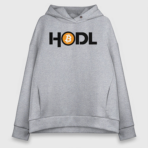 Женское худи оверсайз HODL Bitcoin / Меланж – фото 1