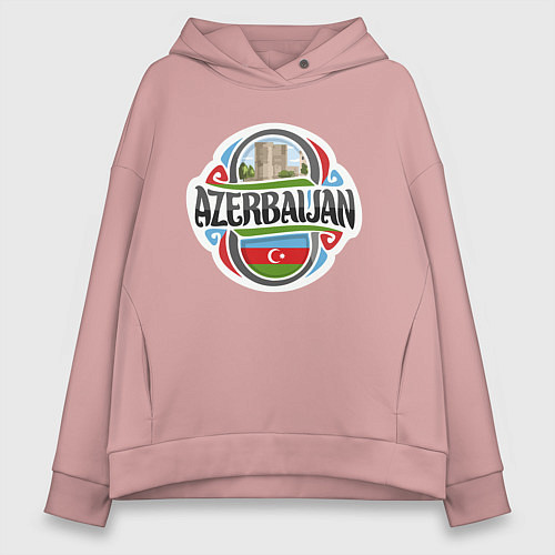 Женское худи оверсайз Азербайджан / Пыльно-розовый – фото 1