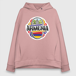 Толстовка оверсайз женская Армения, цвет: пыльно-розовый