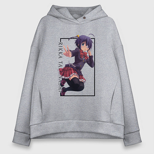 Женское худи оверсайз Рикка Таканаси Чудачества любви не помеха! / Меланж – фото 1