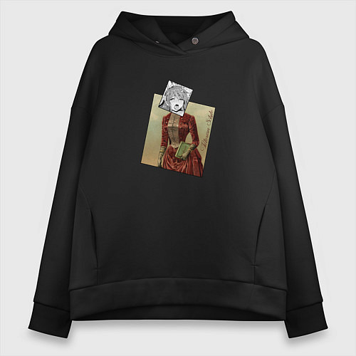 Женское худи оверсайз Ahegao Viktorian Style / Черный – фото 1