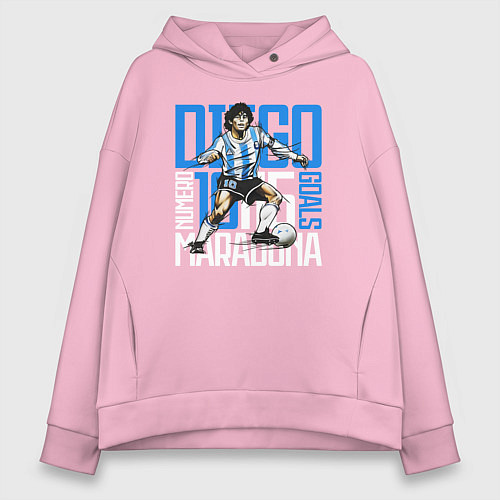 Женское худи оверсайз 10 Diego Maradona / Светло-розовый – фото 1