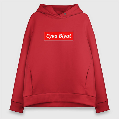 Женское худи оверсайз CS:GO Cyka Blyat / Красный – фото 1