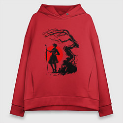 Толстовка оверсайз женская NIER AUTOMATA, цвет: красный