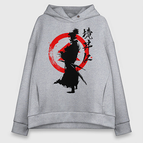 Женское худи оверсайз Ghost of Tsushima / Меланж – фото 1
