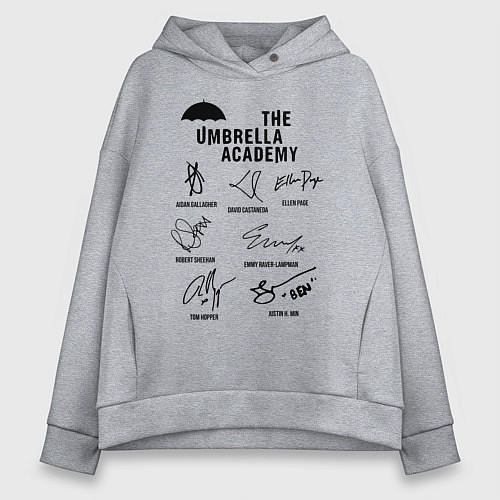 Женское худи оверсайз АК АМБРЕЛЛА АВТОГРАФЫ АКТЁРОВ / Меланж – фото 1