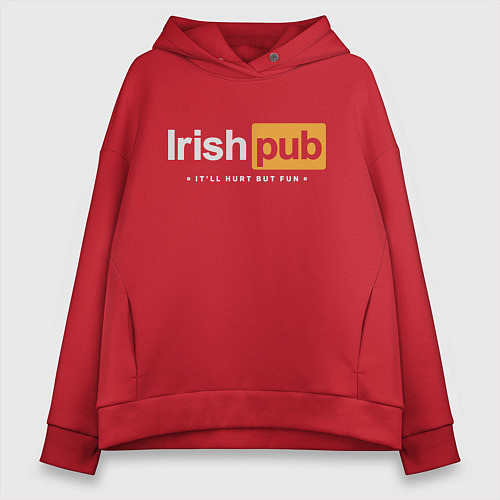 Женское худи оверсайз Irish Pub / Красный – фото 1