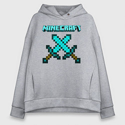 Толстовка оверсайз женская Minecraft, цвет: меланж