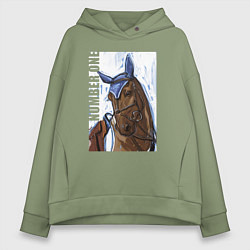 Толстовка оверсайз женская Number one, цвет: авокадо