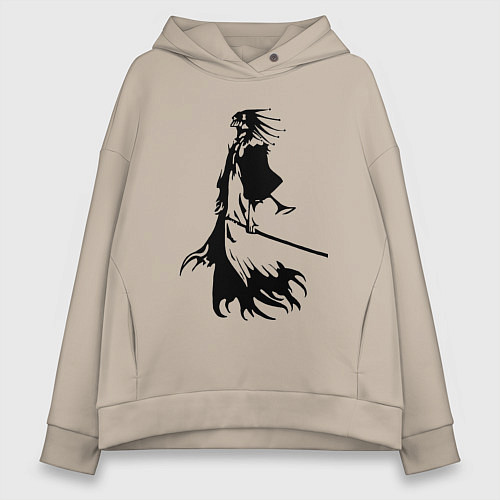 Женское худи оверсайз Кенпачи капитан одиннадцатого отряда из аниме блич / Миндальный – фото 1