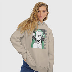 Толстовка оверсайз женская Ророноа, цвет: миндальный — фото 2