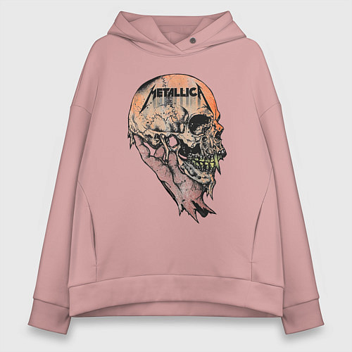 Женское худи оверсайз Metallica art 04 / Пыльно-розовый – фото 1