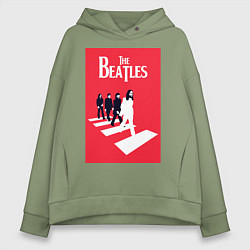 Толстовка оверсайз женская The Beatles, цвет: авокадо