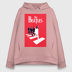 Толстовка оверсайз женская The Beatles, цвет: пыльно-розовый