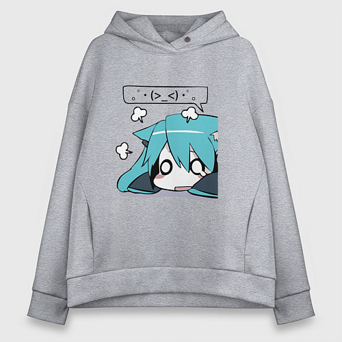 Женское худи оверсайз Грусть / Меланж – фото 1
