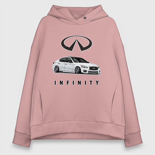 Женское худи оверсайз Infinfity Car / Пыльно-розовый – фото 1