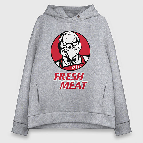 Женское худи оверсайз Pudge Dota Fresh Meat Пудж / Меланж – фото 1