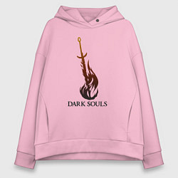 Толстовка оверсайз женская Dark Souls - Bonfire, цвет: светло-розовый
