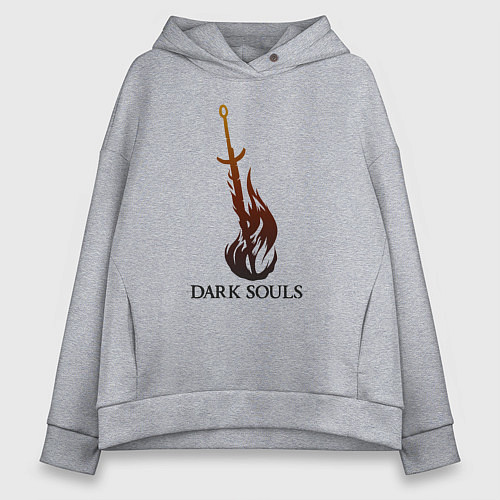 Женское худи оверсайз Dark Souls - Bonfire / Меланж – фото 1