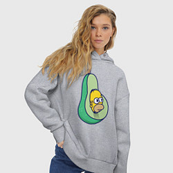 Толстовка оверсайз женская Гомер авокадо, цвет: меланж — фото 2