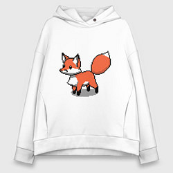 Толстовка оверсайз женская Minecraft Pixel art fox, цвет: белый