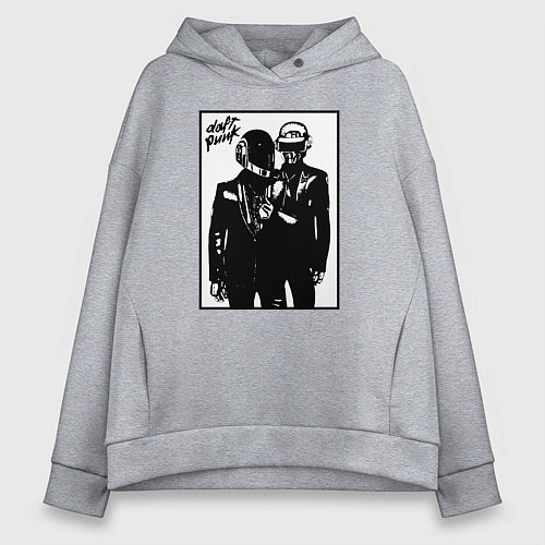 Женское худи оверсайз Daft Punk / Меланж – фото 1